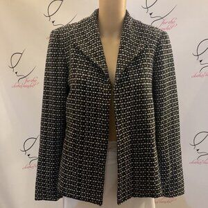 First Option. Size 10. Nubby Weave Tweed Open Front Lined Jacket. DB2.